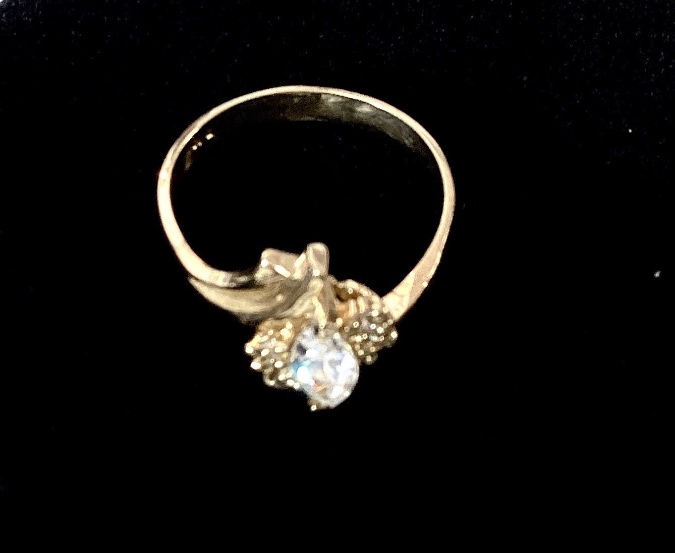 10 KT Yellow Gold Real Stamped Marquise April Birthstone Diamond, ring SZ 8.25