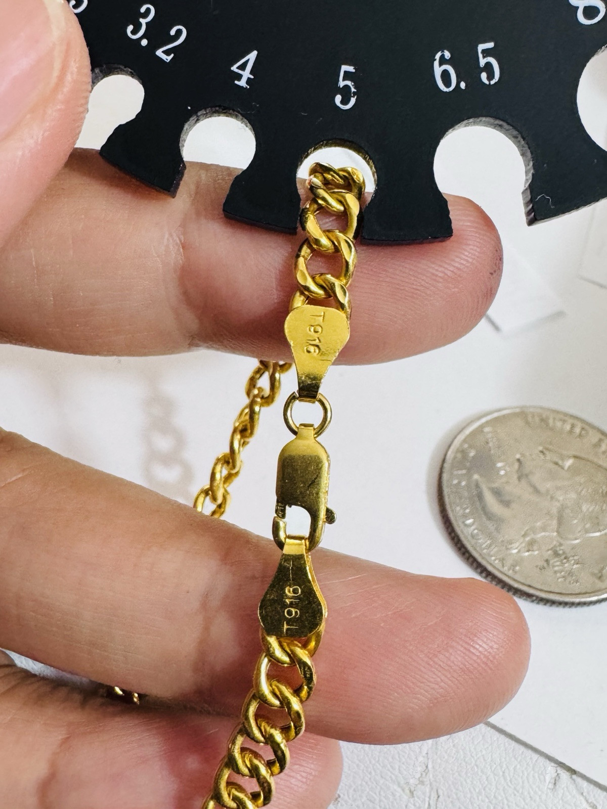 New 22K 916 Fine Real Gold 18”/18.5 inches Curb Necklace 11.9g 5mm Womens