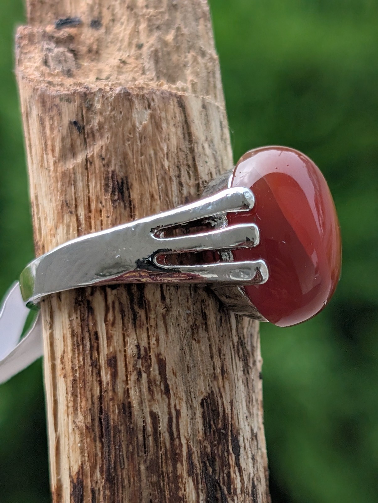 Deep Blood Orange Carnelian Powerful Crystal Reiki Healing Ring 8US