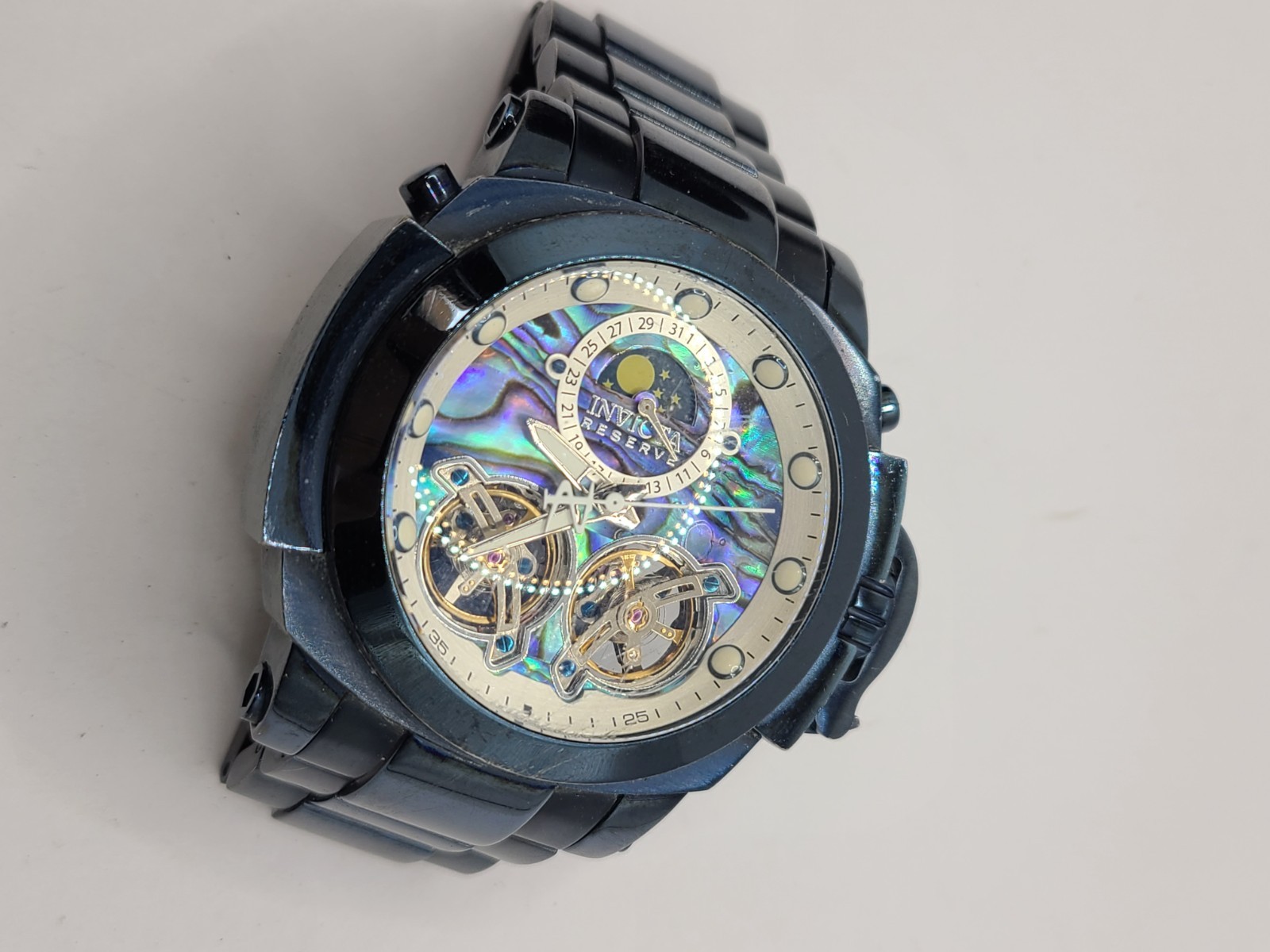 48mm Auto MOON PHASE | Blue Abalone Dial & Bracelet | MAN OF WAR Invicta Watch