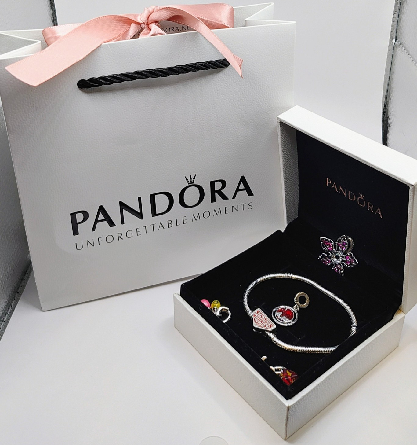 Pandora Stranger Things S925 Snake Chain Bracelet with CHARMS/Box/Bag Included