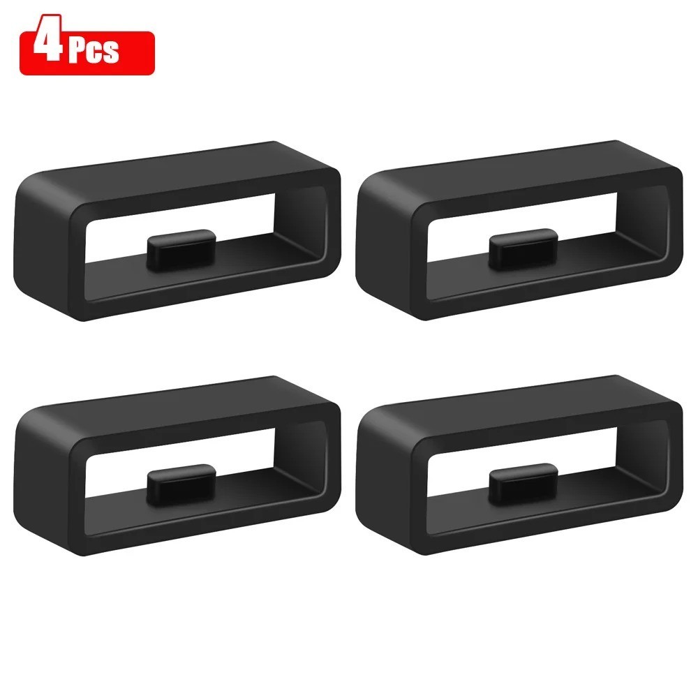 10-Pack Silicone Watch Strap Band Hoop Loop Retainer Buckle Holder Ring Keeper