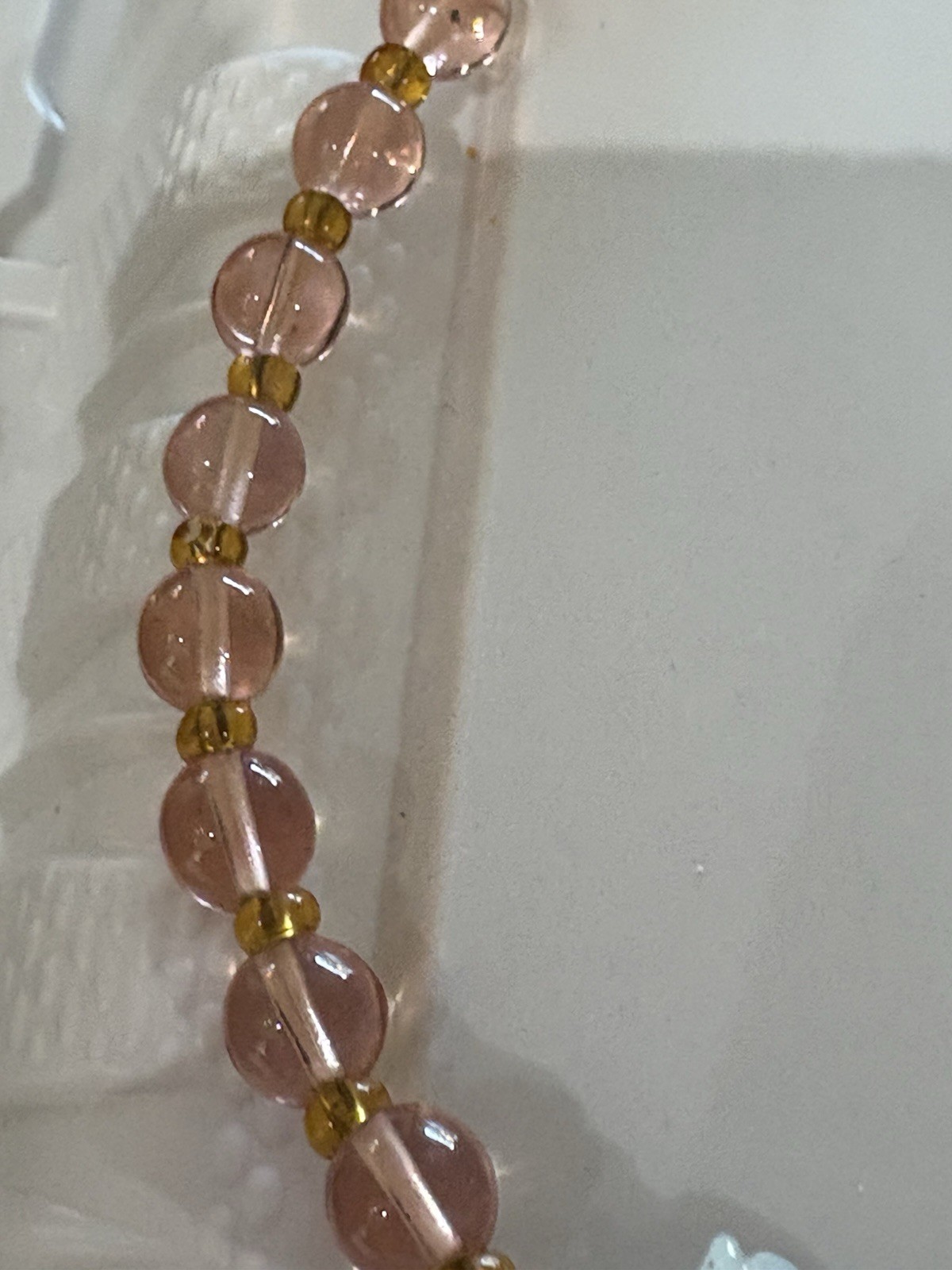 Vintage Italian Venitian Flower Necklace Pink Color