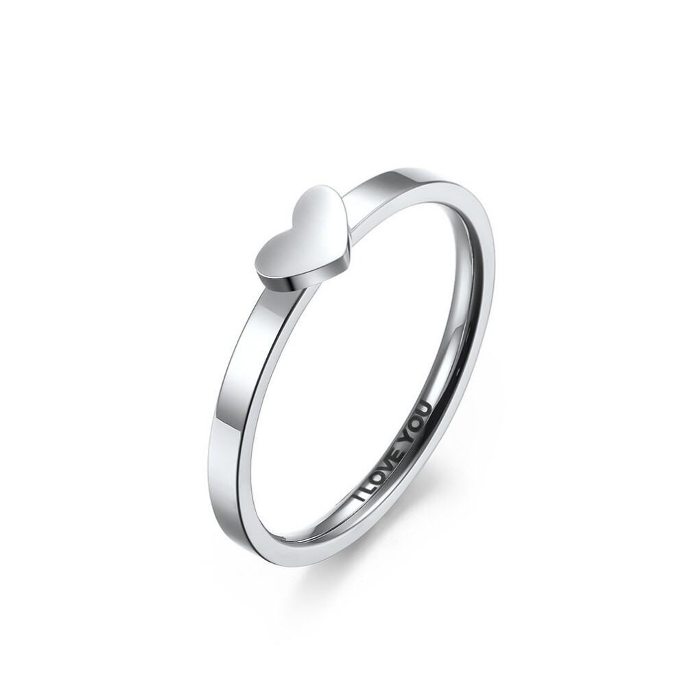 2PCS Matching Heart Couple Rings “I LOVE YOU” Wedding Engagement Promise Band