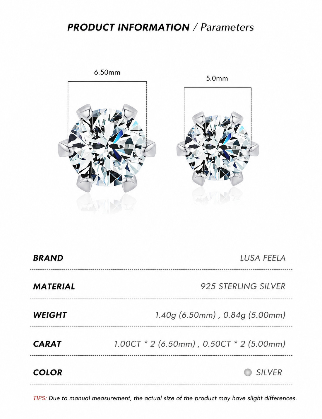 Moissanite Stud Earrings 925 Sterling Silver Screw Back D VVS1 GRA 1CT 2CT
