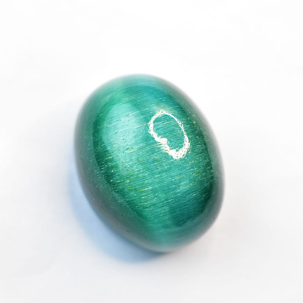 Natural Green Cat’s Eye CERTIFIED 84.70 Ct RARE Cabochon Cut Loose Gemstone