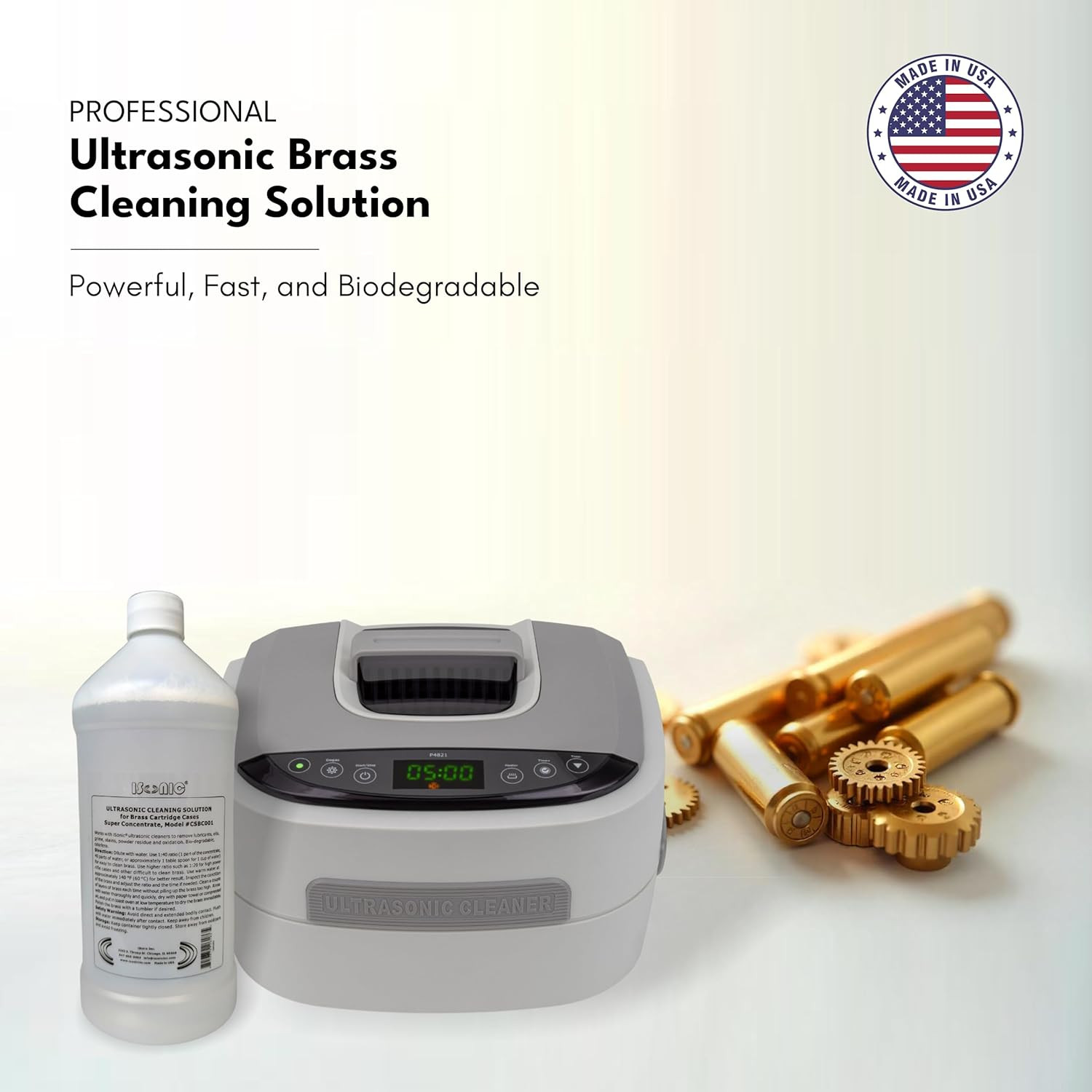 CSBC001 Ultrasonic Brass Cleaning Solution Super Concentrate 1Qt Bottle