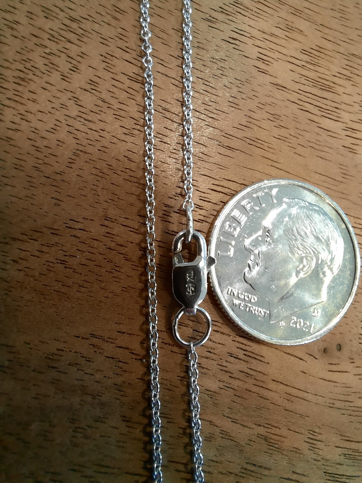 17.75″ 14K White Gold 1.0mm Rolo Chain Necklace – 1.660 grams