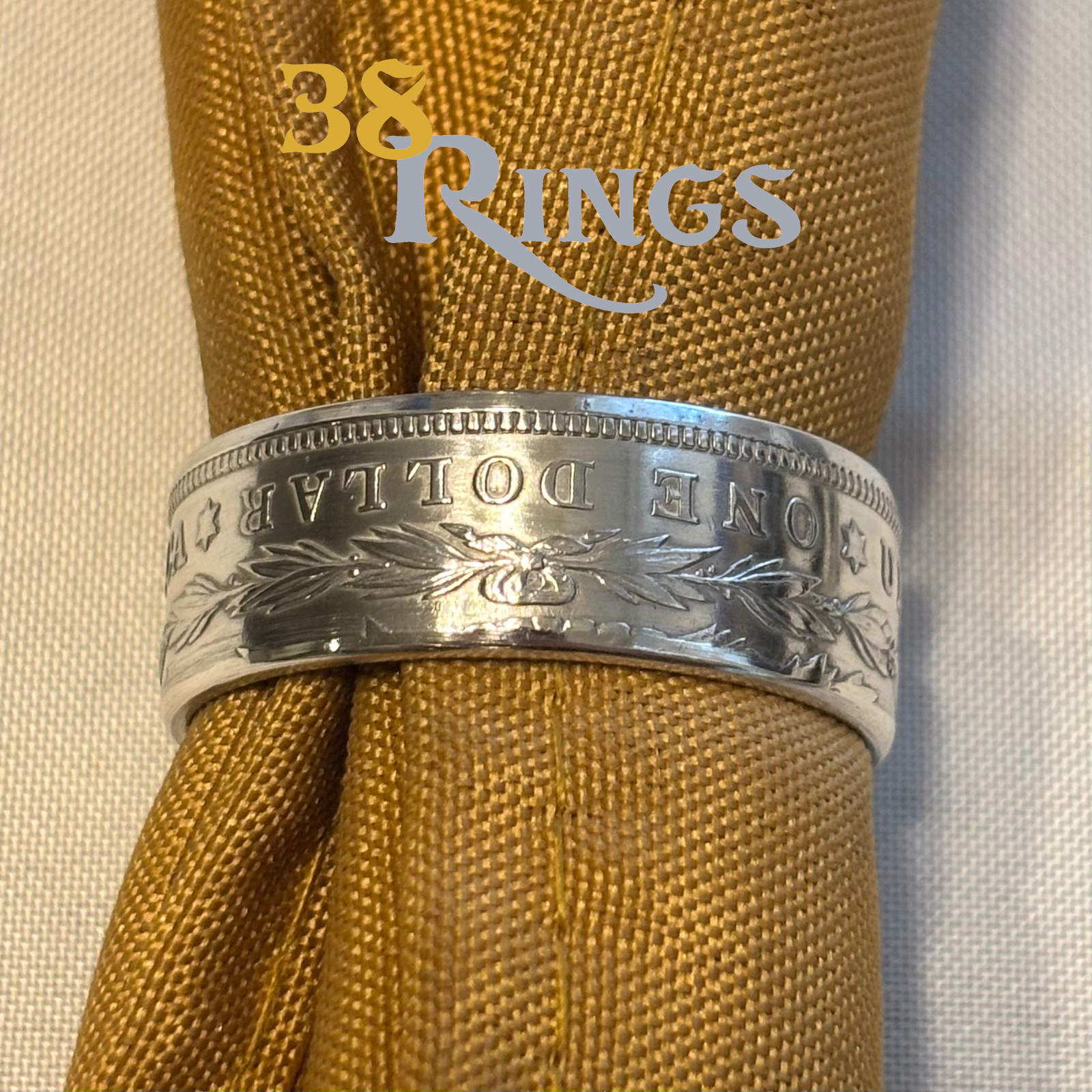 EXCLUSIVE NAPKIN RING made from a 90% SILVER Morgan Dollar COIN USA Handmade