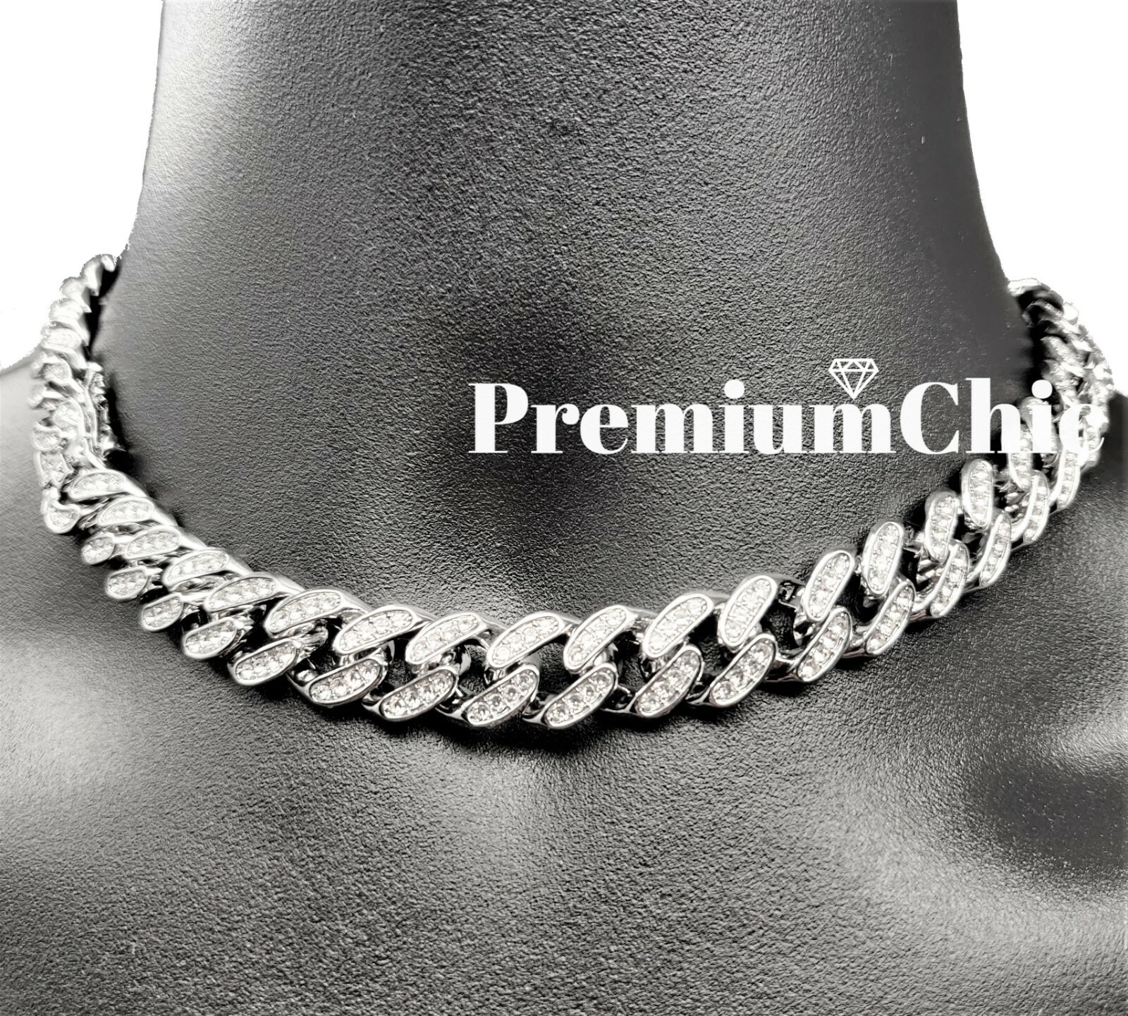 16″ or 18″ Miami Cuban Link Choker Necklace ICED Mens Plated Hip Hop CZ Jewelry