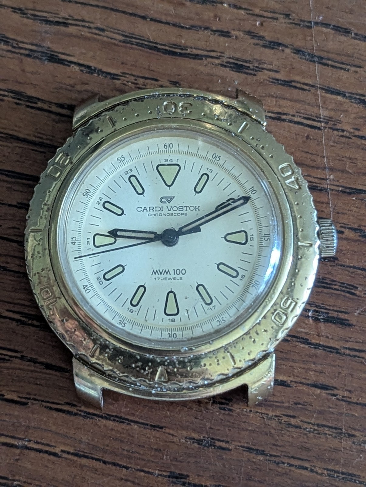 Cardi-Vostok, 2409, Chronoscope Racingtime Watch, Ticking, to Restore #S686