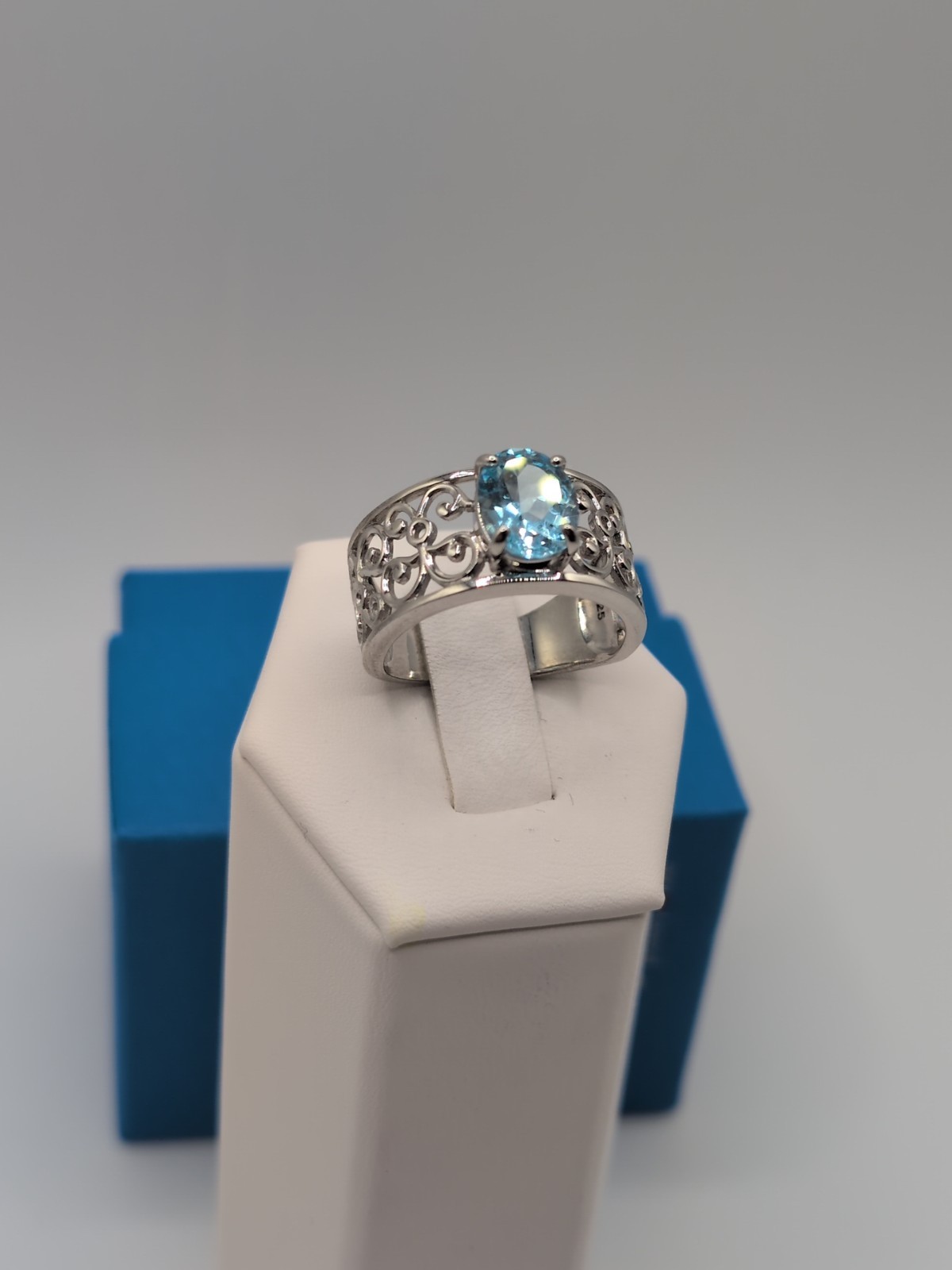 Natural 2.82ctw Brazilian Blue Glacier Topaz Rhodium/Sterling Ring Size 10