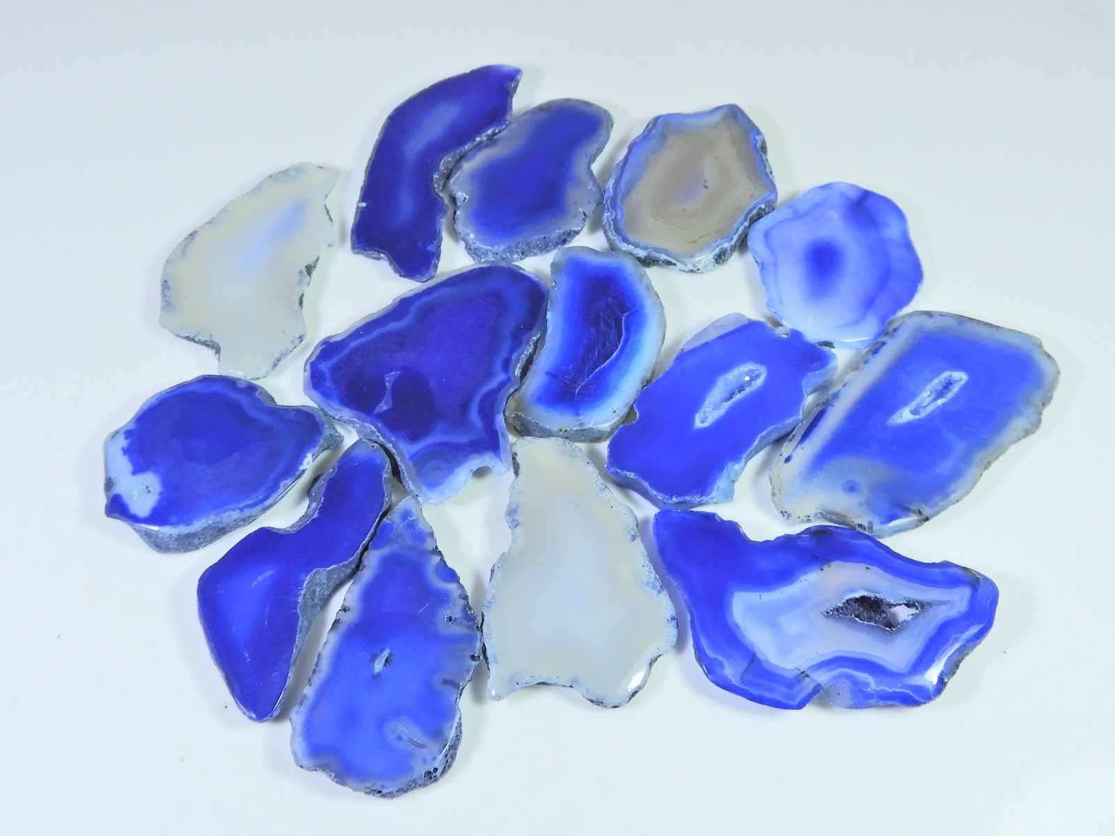 585Cts. Slice Druzy Agate Fancy Cabochon Loose Gemstone 28X38X05-26X53X05MM D133