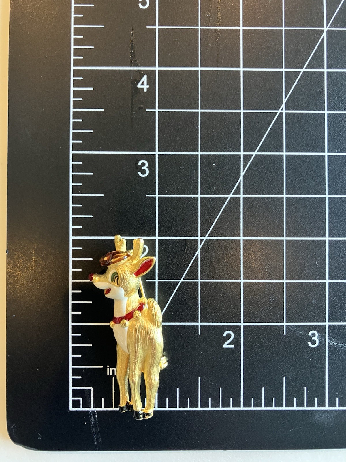 Vtg Rudolph The Red Nosed Reindeer Brooch Gerry’s Gold Tone Enamel