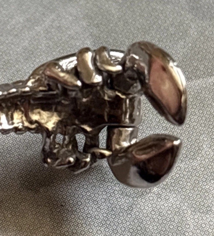 Lobster Crawfish Crayfish Movable Claws 925 Solid Sterling Silver Charm Pendant