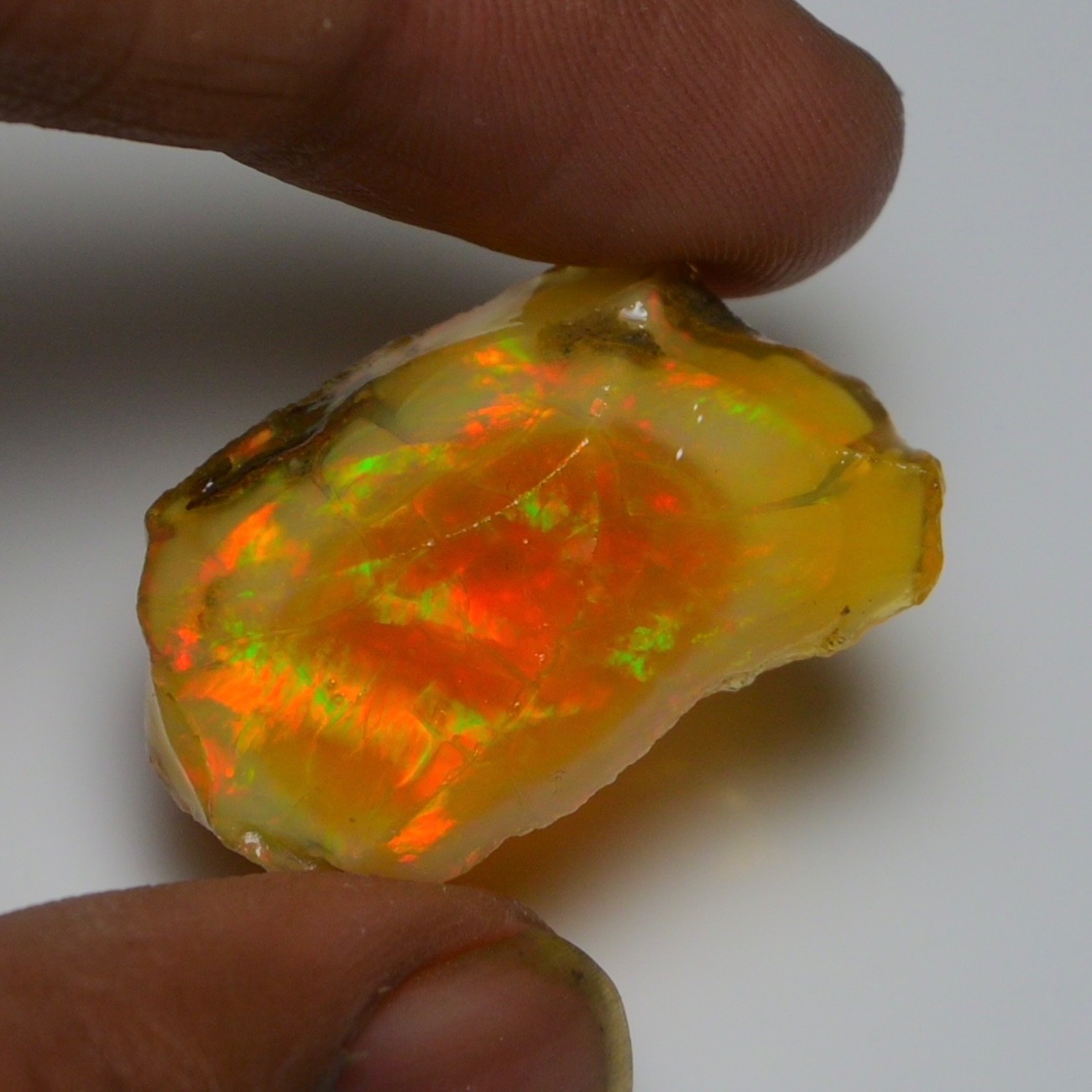 Ethiopian Oil Opal Specimen 22.50 cts Natural Rough Gemstone – Fire Opal Roug