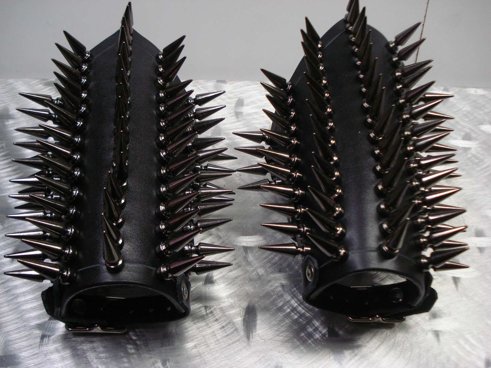 Black Chrome Spikes Gauntlets.BLACK METAL. (MDLG0242)….. KULT OV AZAZEL’S