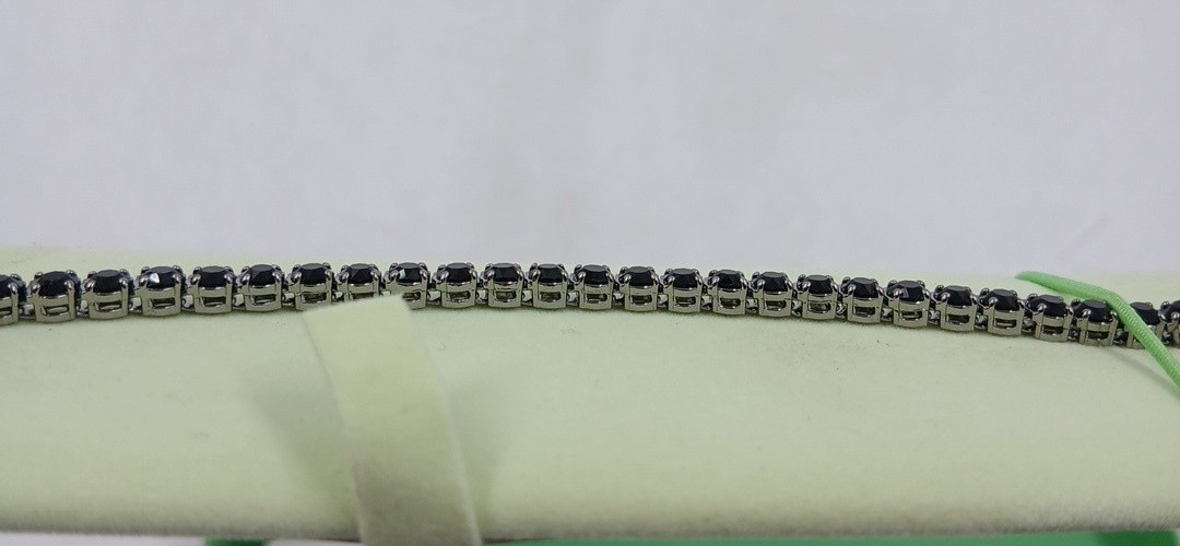 Swarovski Matrix Tennis bracelet Round cut Black Ruthenium plated Size M (Z2-B8)