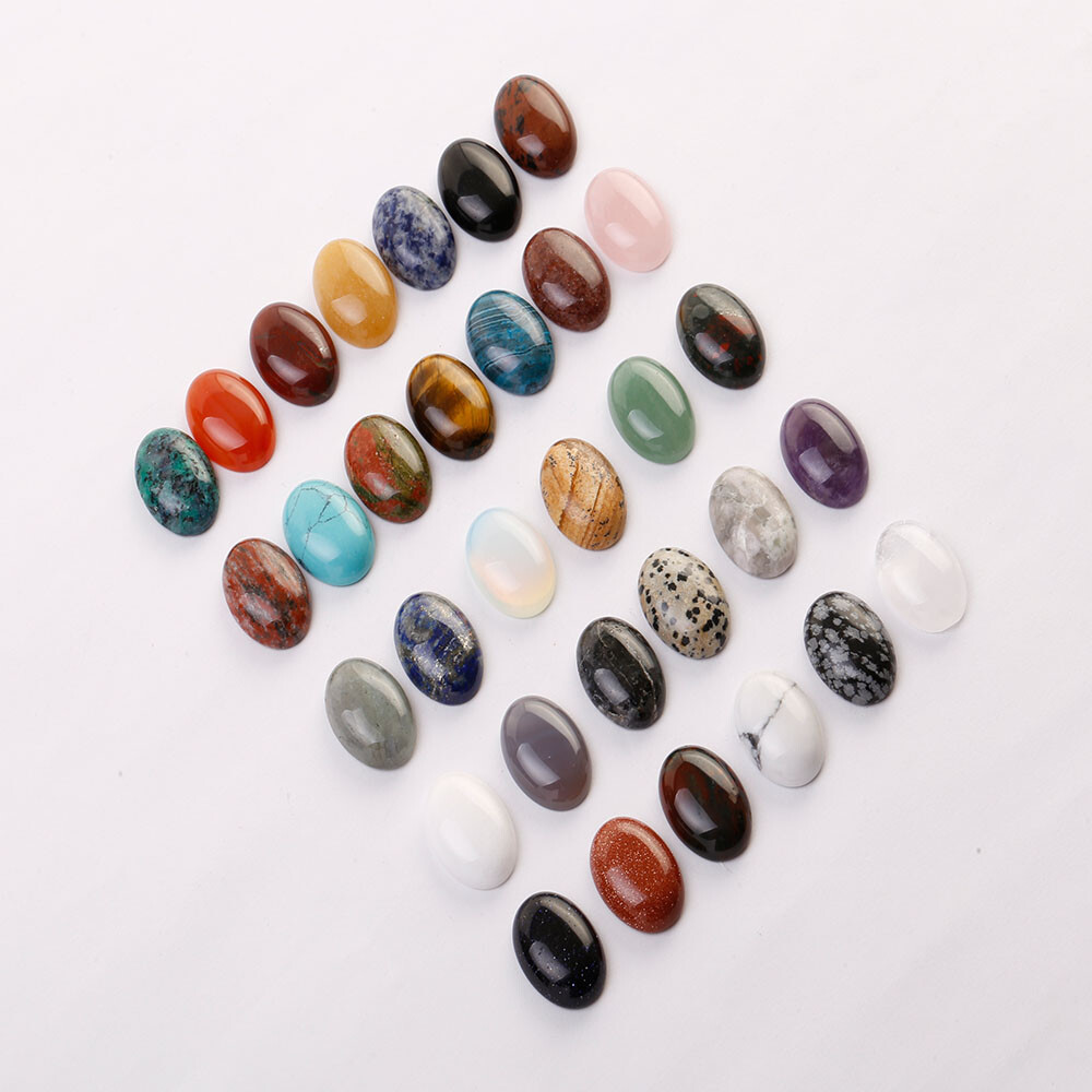 Natural Stone Oval Flatback Cabochon Jewelry Making Ring Bead 18x25mm 12pcs