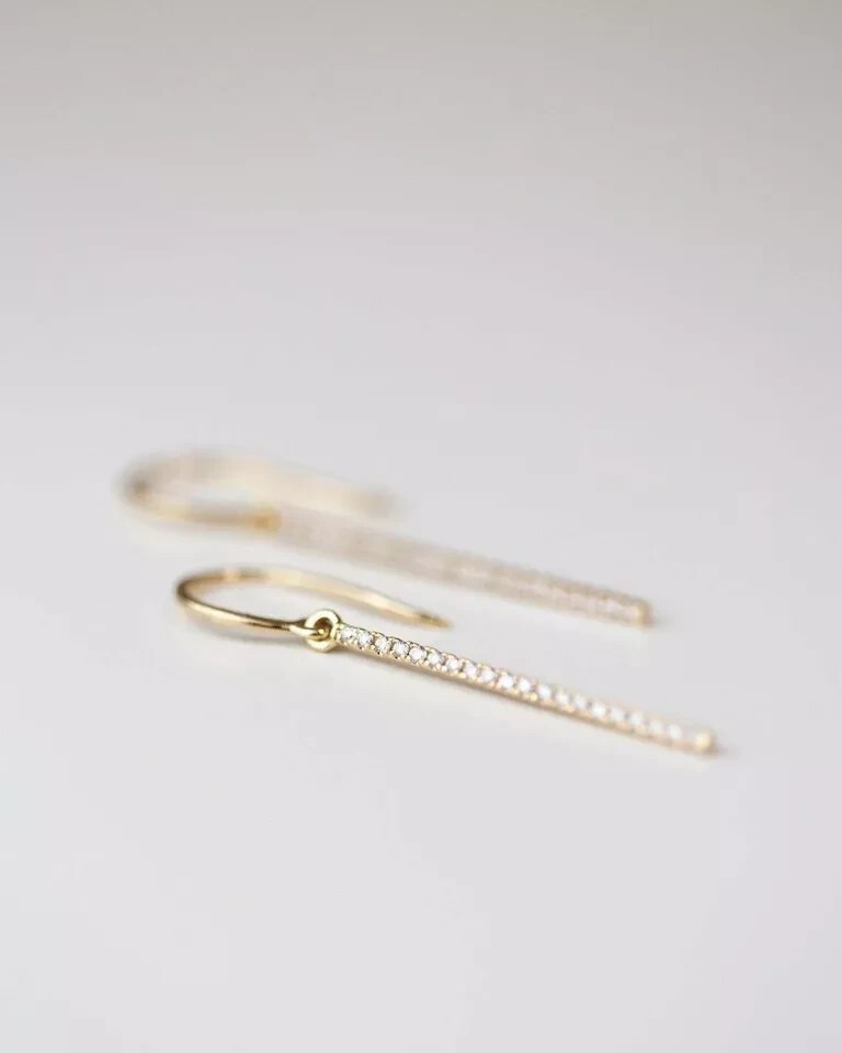 1Ct Round Cut Simulated Diamond Drop Dangle Hook Earring 14K Yellow Gold Plated