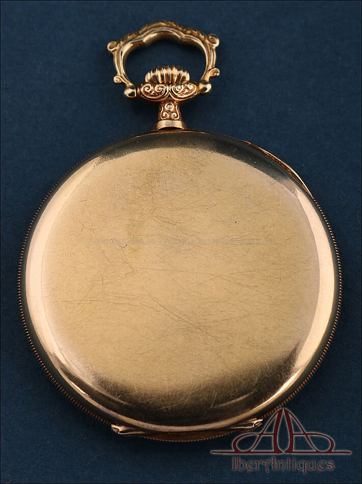 Antique Ultrafine Movado Pocket Watch. 18K Gold and Diamonds. Circa 1930
