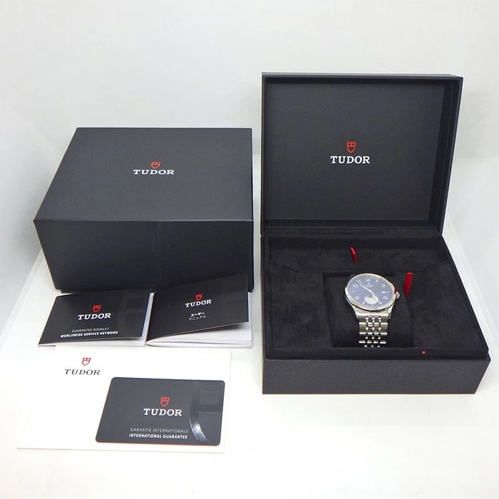 TUDOR WATCH 1926 LUNA M91560-0002 DATE MOON PHASE SUNRAY BLUE AUTOMATIC SS MEN’S