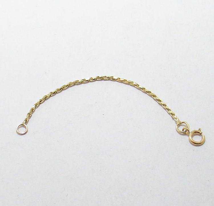 1.25mm Diamond Cut Rope Chain Necklace Extender Pendant Real 10K Yellow Gold