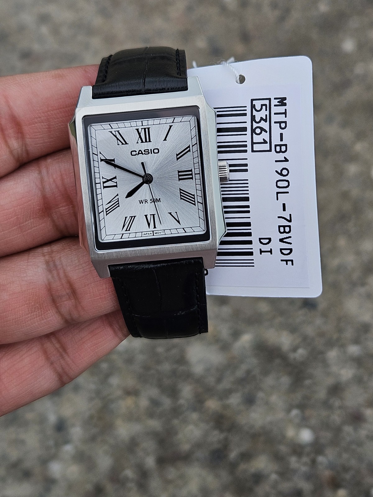 Casio MTP-B190L-7BV Tank Watch White Dial Leather Strap NEW 2026 Roman 50M