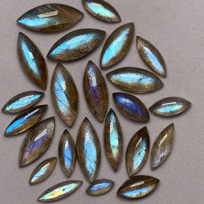 AAAAA Excellent Labradorite Lot Marquise Shape Cabochon Blue Fire 4×10-8×18 MM
