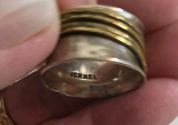 PAZ 925 STERLING SILVER HAMMERED SPINNER RING MADE IN ISRAEL PZ
