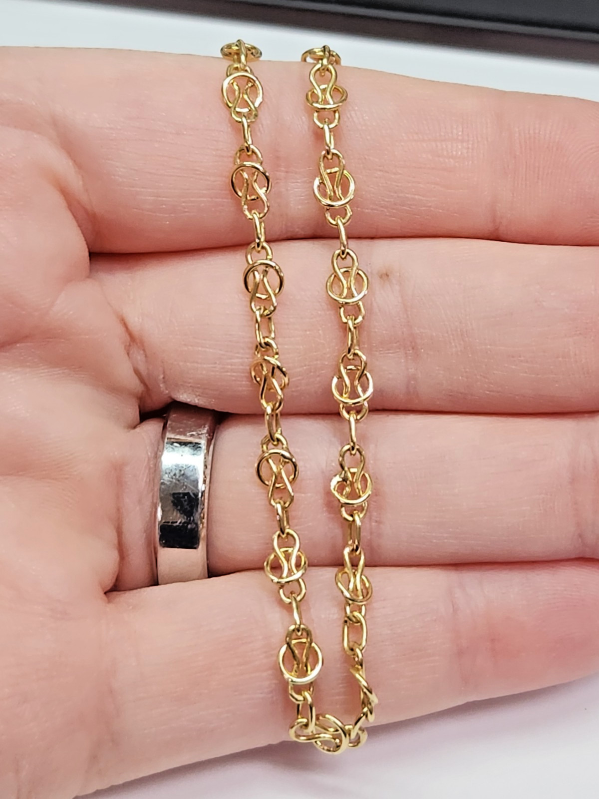 AWESOME 18k Gold 4.7mm Wide Handmade 21″ Fancy Link Chain