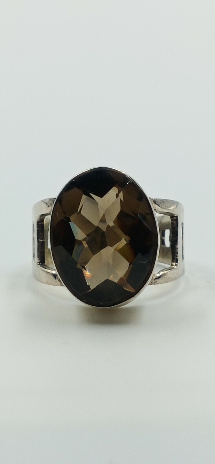 Oval Shape Rich Shiny Brown Tourmaline With Art Deco Design Solitaire Fine Rings