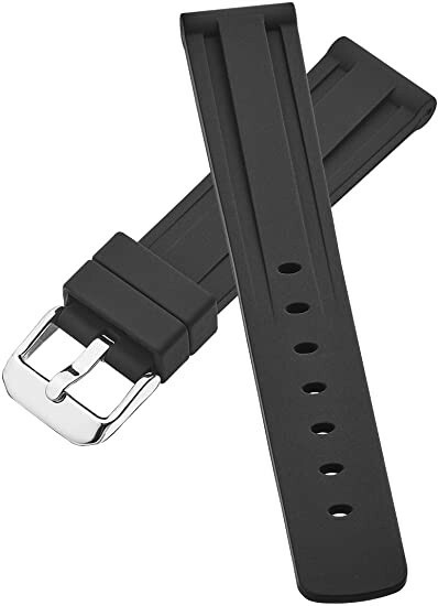28mm Black Silicon Watch Band with Accessories US Seller