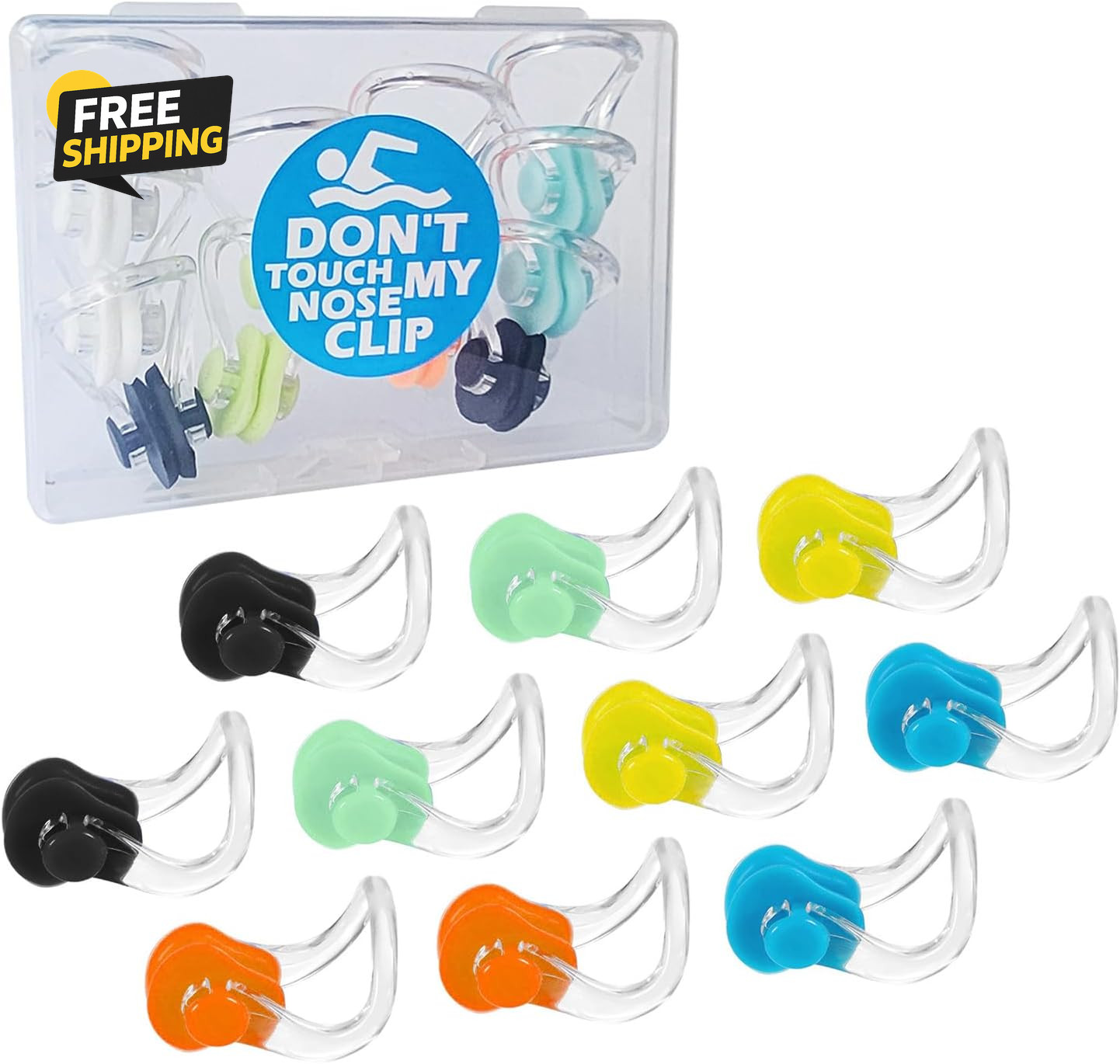 10Pcs Nose Clip for Swimming Nose Plugs for Kids and Adults Multi-Color