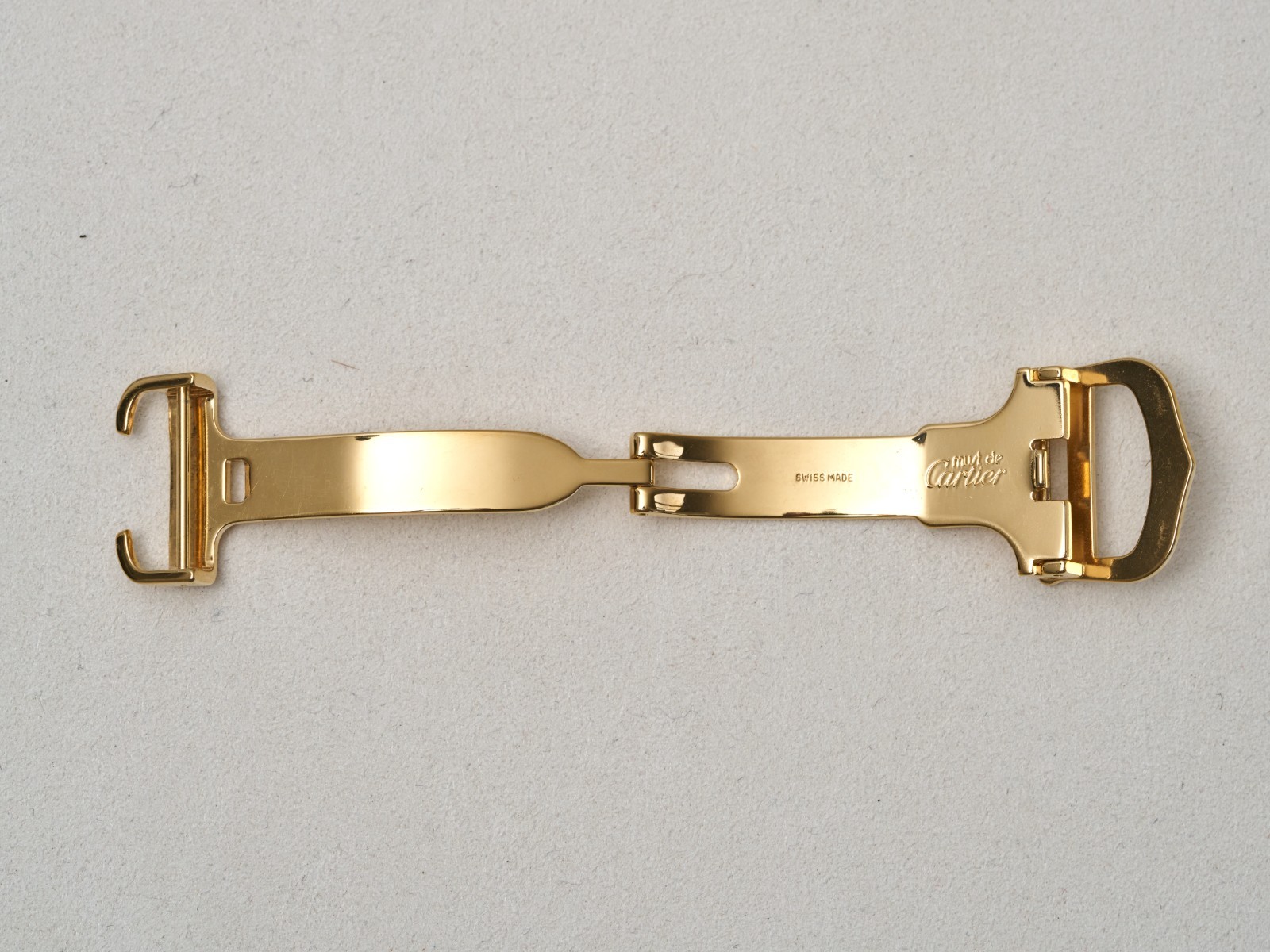 Cartier Deployment Buckle Clasp 16mm Fold Over Gold Plated Stainless Steel Must