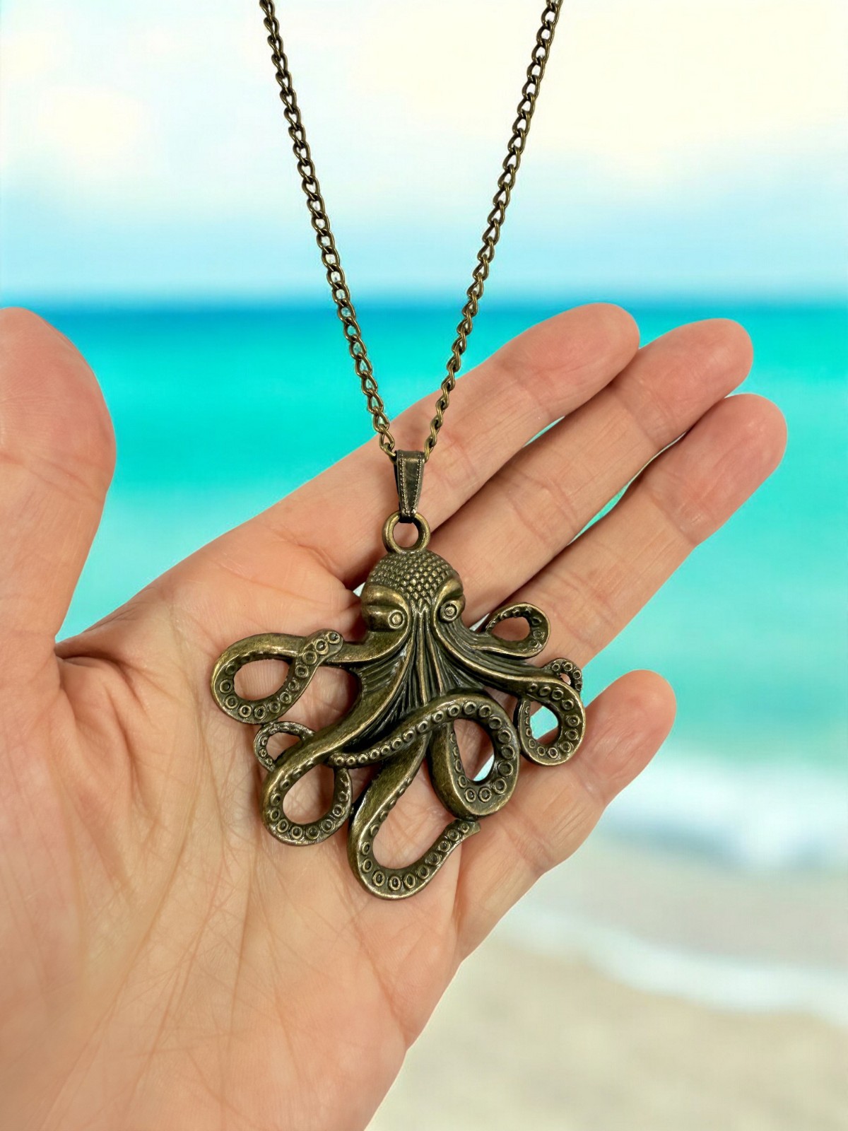 Steampunk Octopus Kraken Necklace – 3D Vintage Gothic Pendant, Pirate Cosplay