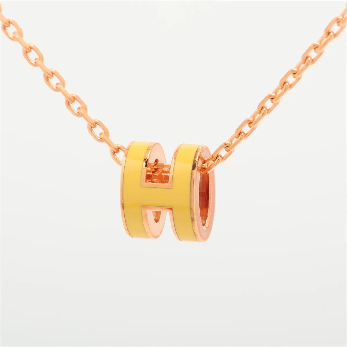 Hermès Mini-pop H Necklace GP yellow x gold