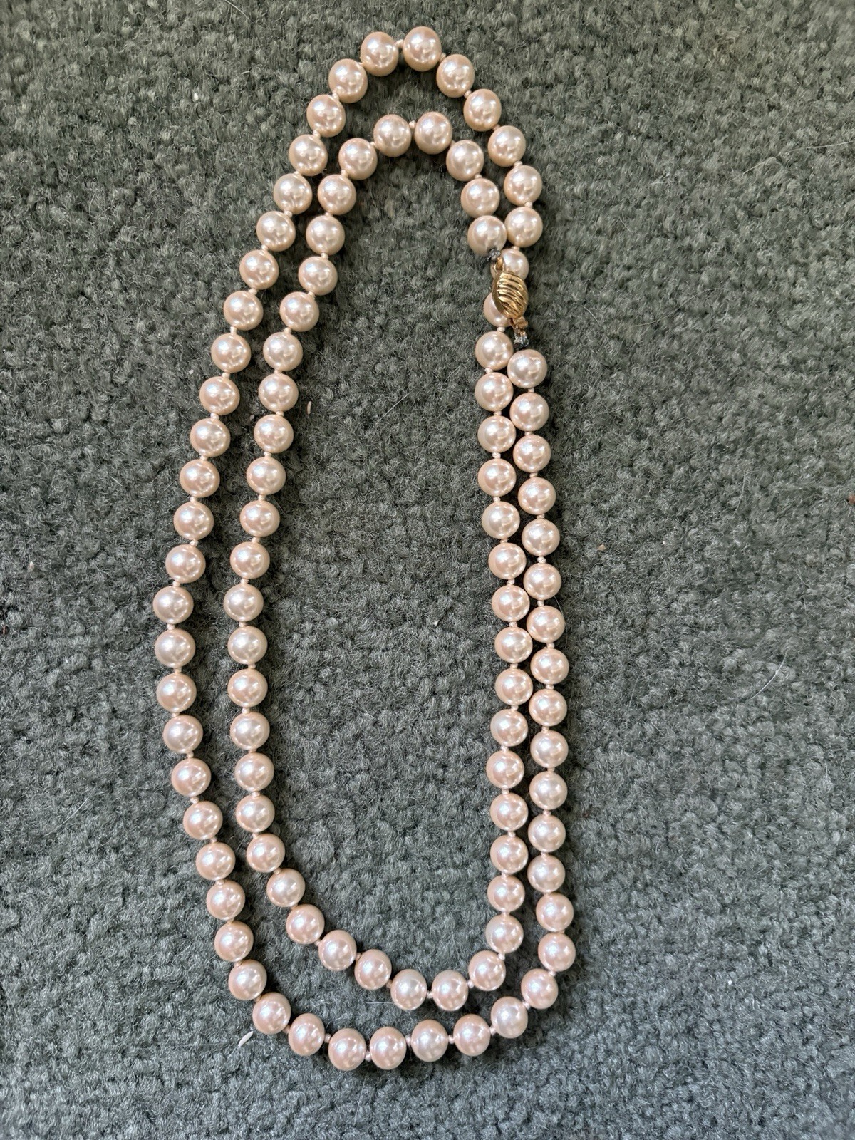 Vintage Opera Length 7mm EternaGold Pearls 34” In Box