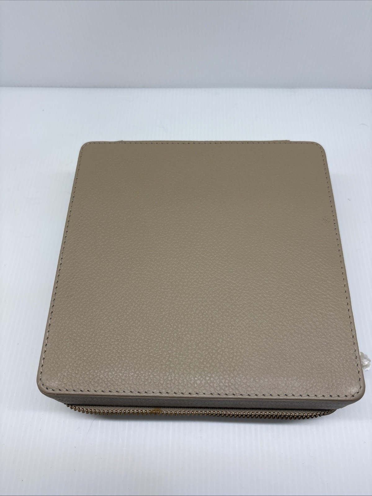 Pottery Barn Monogrammed “MICAELA” Jewelry Case, Beige, 7x7x2” Used