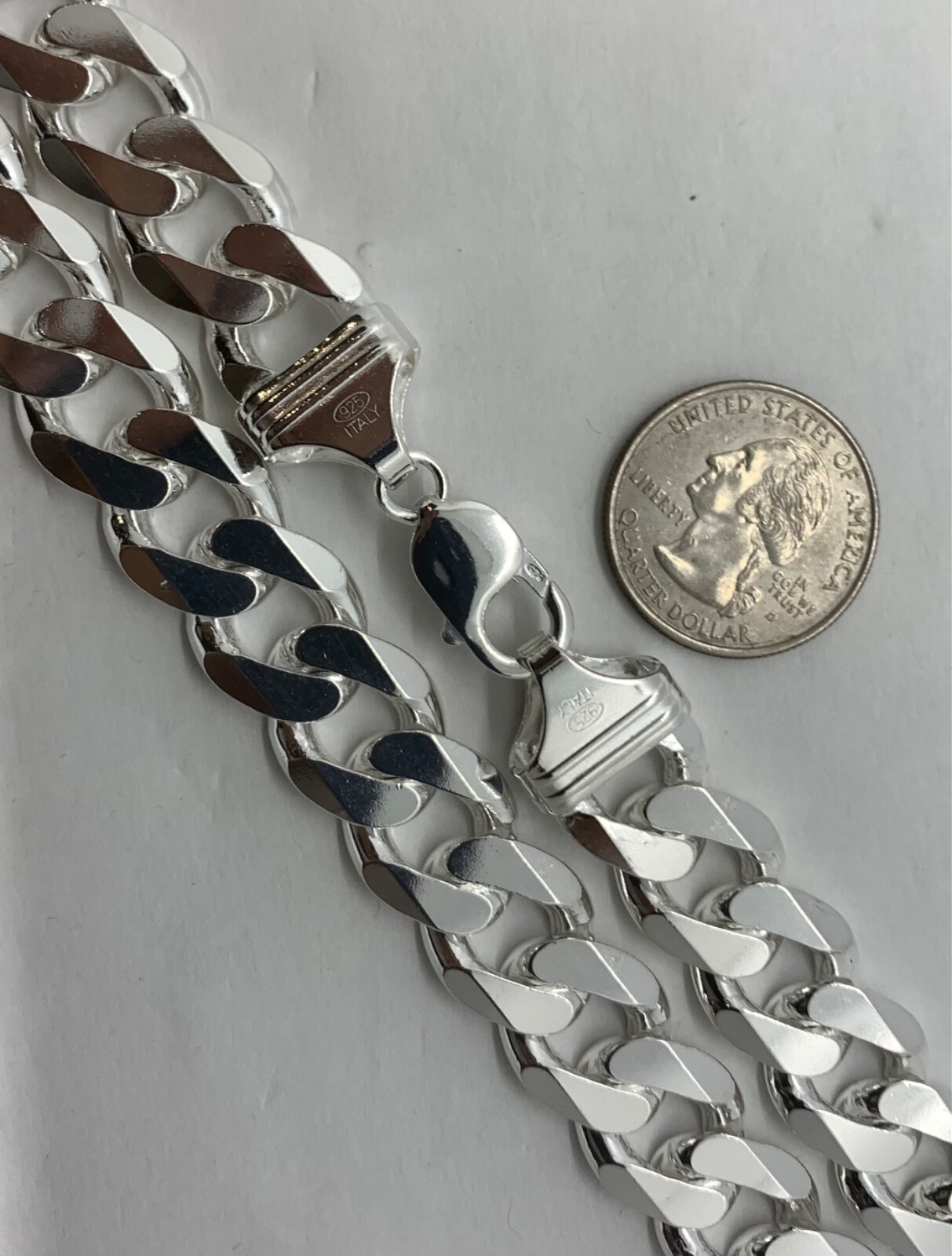 15mm Solid 925 Sterling Silver Cuban Link Chain Necklace Men 20″-30” Made Italy