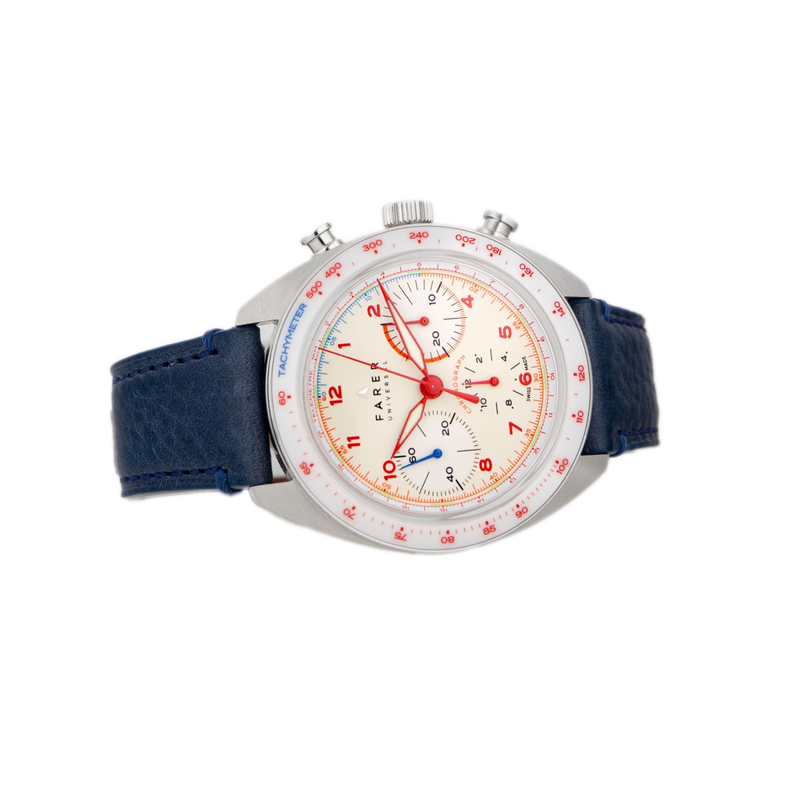 Farer Bernina Chrono Sport Stainless Steel White Dial 41mm Chrono-Sport Full Set