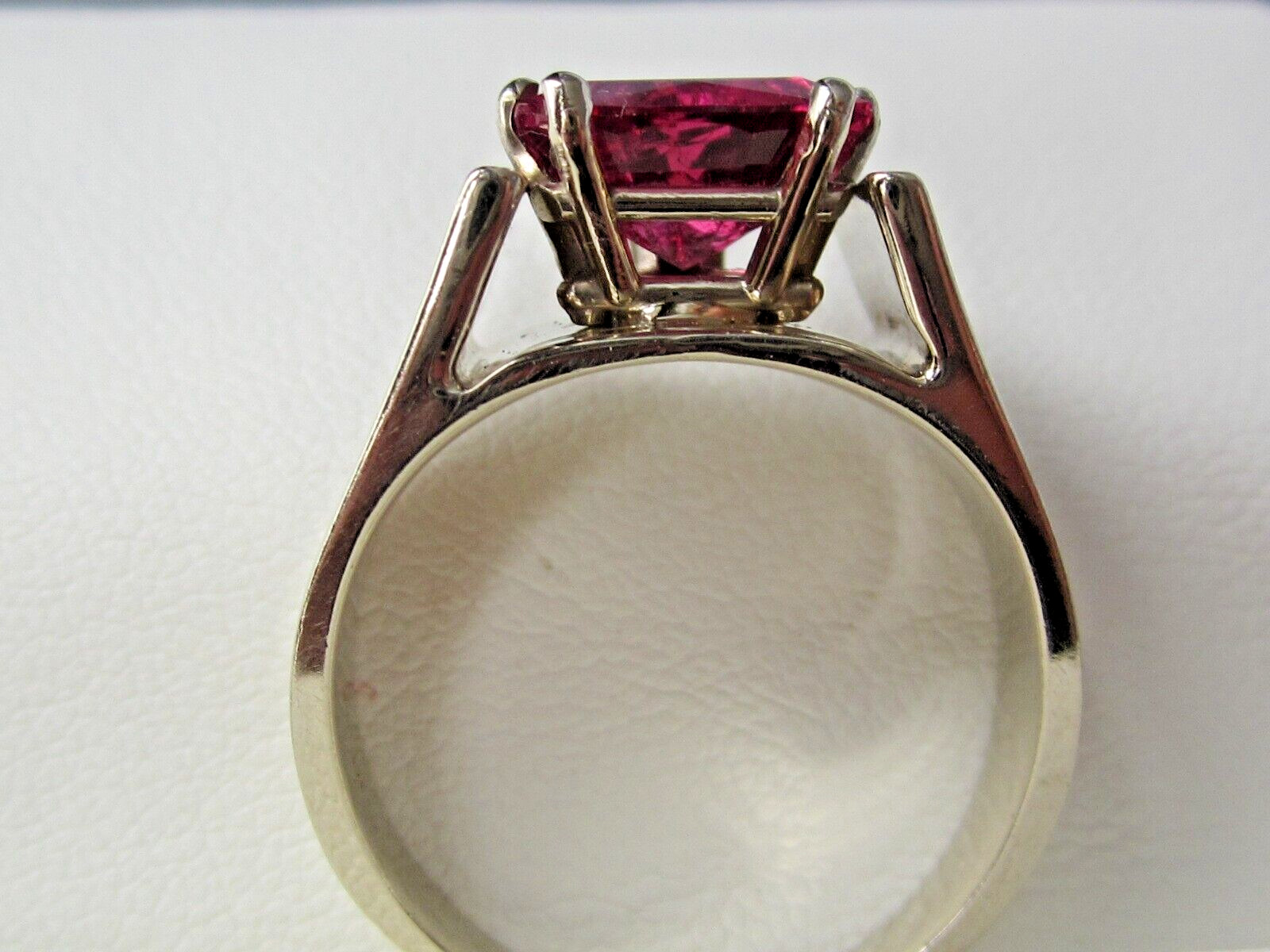 Natural 2.29 Ct Pink Tourmaline, 14 Kt White Gold Cathedral Mounting, Wt. 9.7 gm