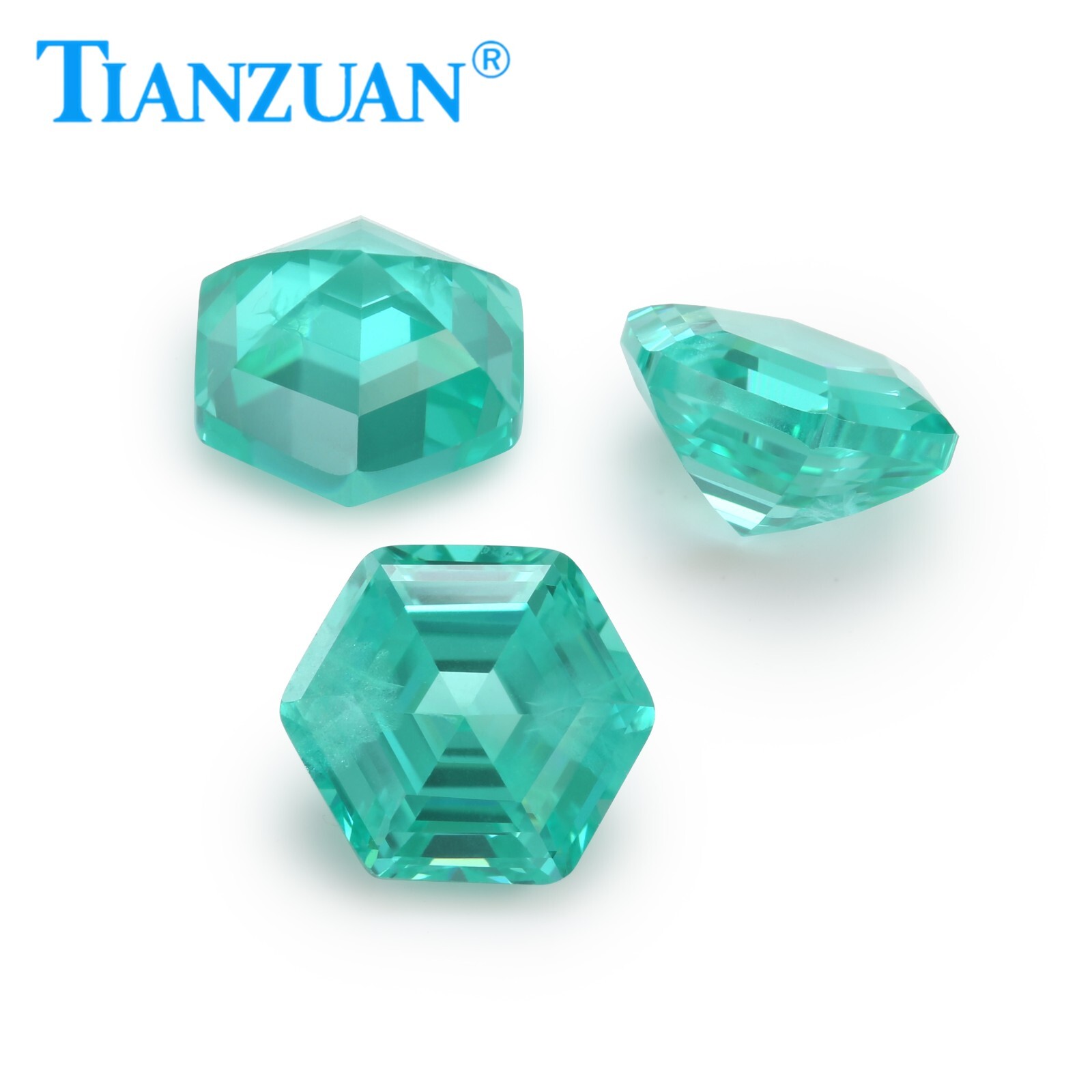 Hexagonal Shape YAG Paraiba Color Yttrium Aluminum Garnet Loose gemstone