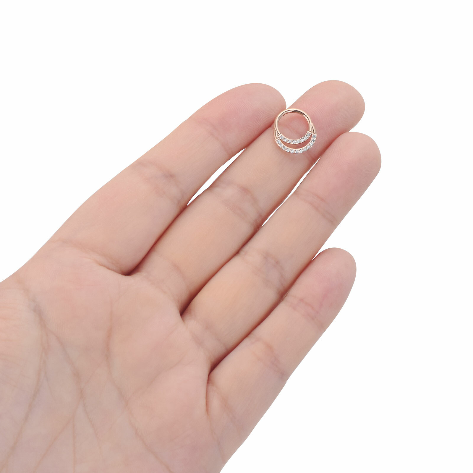 1Pc 16G Hinged Septum Clicker Ring Nose Rings Hoops Surgical Steel Daith Earring