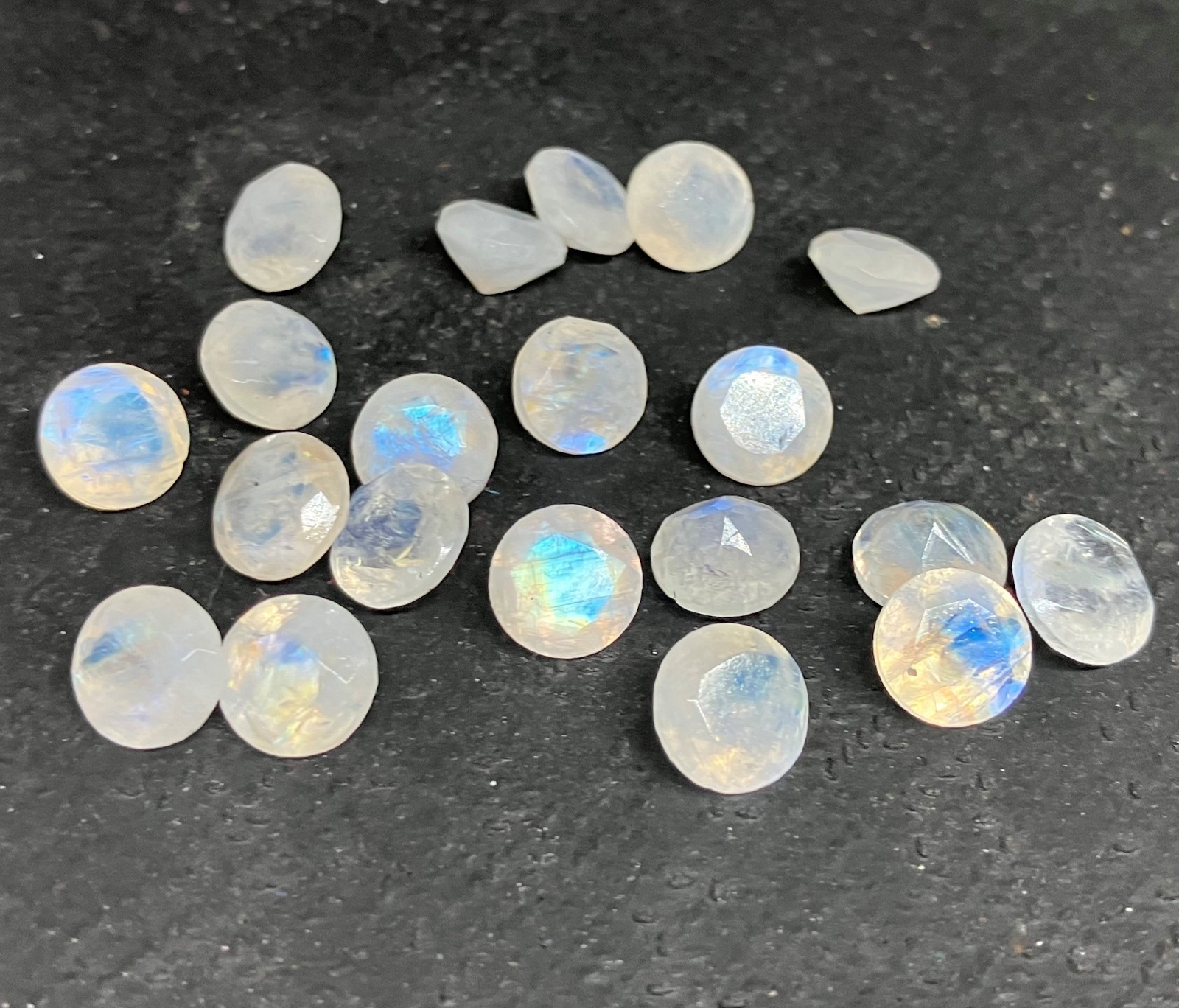 AAA Natural Rainbow Moonstone Round Cut Loose Gemstone For Making All Jewelry