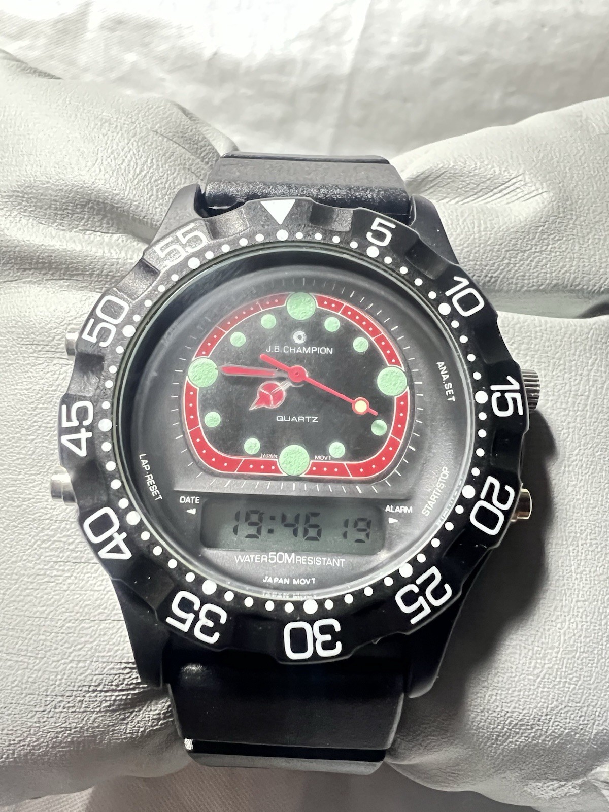 Jb Champion Classic,day/date, manual And Digital,40mm,WR50M, rotating, Black Rub