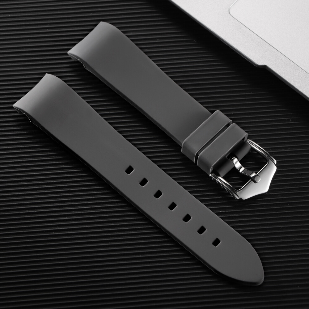 Curved End Watch Band Soft Silicone Rubber Strap Universal 18/19/20/21/22/24mm