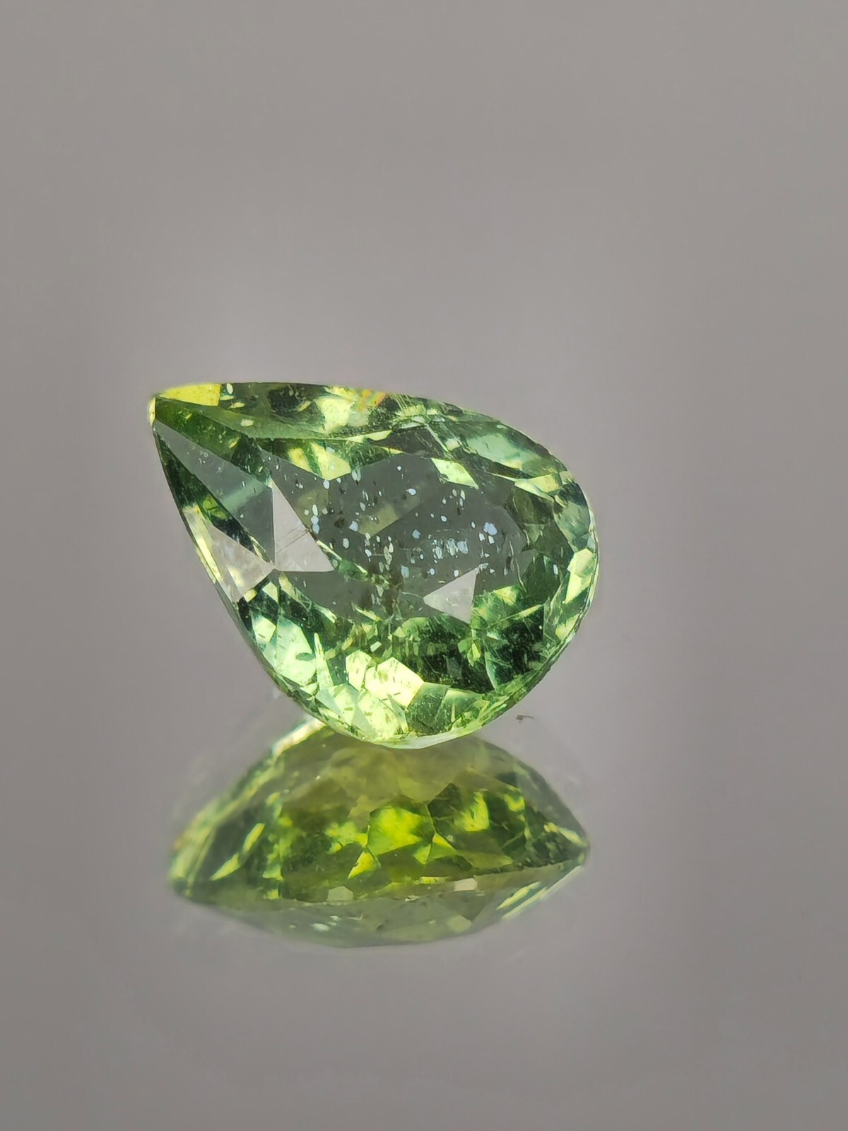 2.35 Carat Apatite Gemstone Unheated Pear Cut Beautiful Cloud Inclushions ✨️
