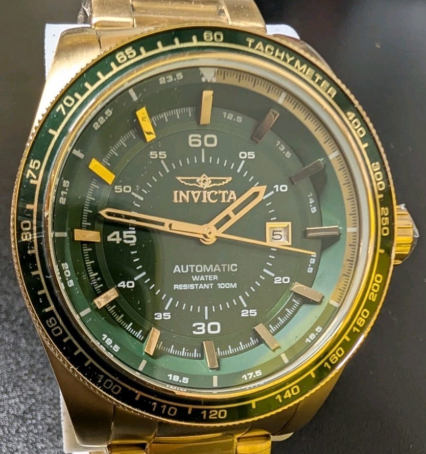 Invicta Speedway 50mm Automatic Men’s Watch (Model 48079) – Gold & Green