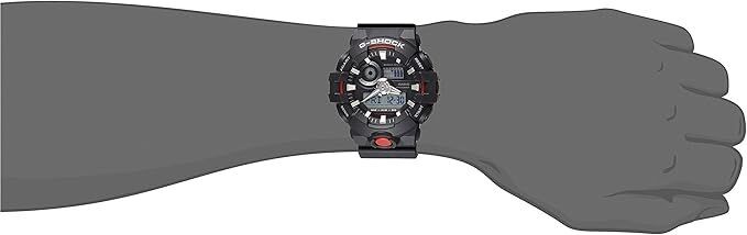 Casio G-Shock GA-700-1A Men’s Watch Black Red Analog Digital 200M Water Resist